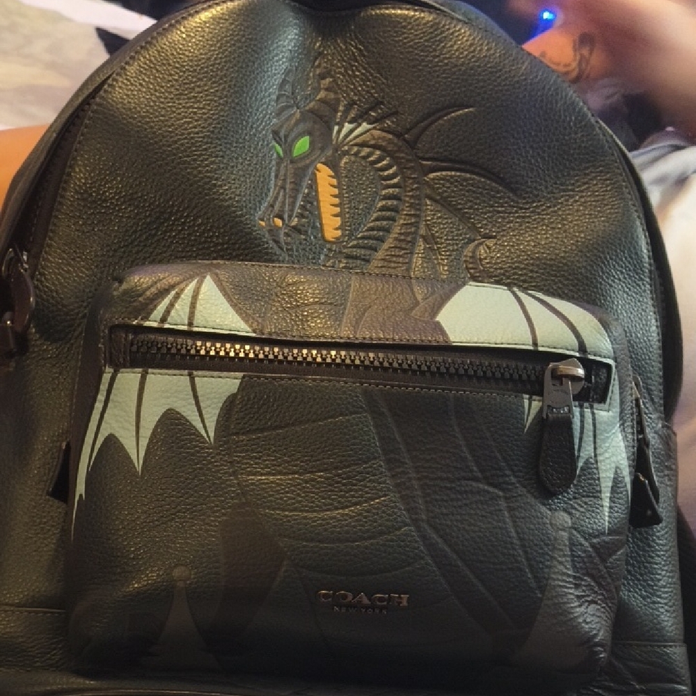 Coach Black Backpack with Dragon Motif